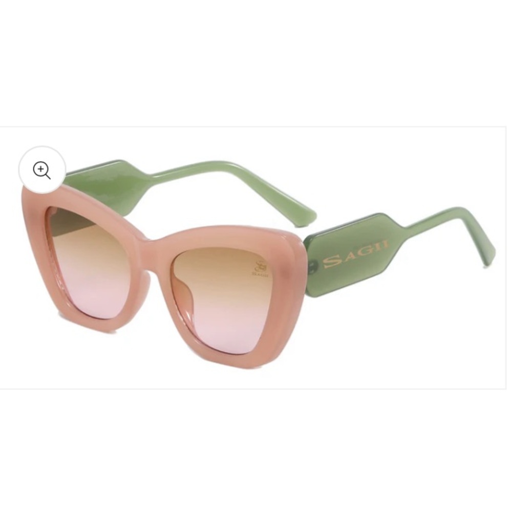 SAGIT Pink & Green Cat Eye Sunglasses